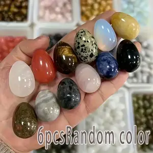 10pcs of easter egg stone, crystal polished stone, diy decoration, suitable for home decoration, desktop ornaments, aquarium decorations, holiday gifts for family and, birthday gifts.