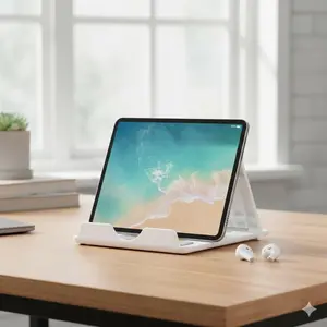 Portable Adjustable Cell Phone Stand Tripod: Foldable Desktop & Bedside Multi-Angle Holder for Watching Videos, Shooting, Office Work. Durable, Easy-Clean Plastic Material, Universal Compatibility, Space-Saving Design.