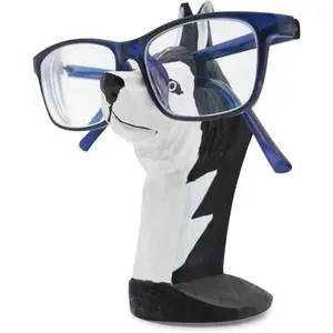 Handmade  Carving Eyeglasses Spectacle Holder Stand Sunglasses Display Rack Home Office Desk Decor  (Husky )