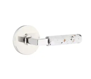 Emtek 5109.LSUS3NL.MRGN.LH Select Passage , Disk Rosette , L-Square Stem , Green Marble Handle , LH