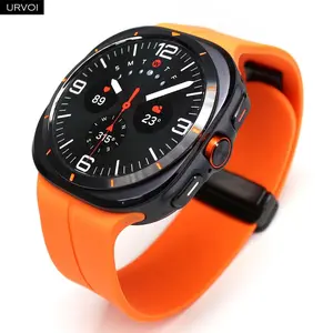 URVOI Band for New Galaxy Watch Ultra 47mm 2025 Smartwatch Strap silicone strap magnet D bukle wristband one click button easy wear switching