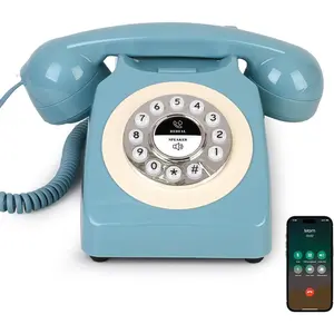 Bluetooth Landline Phone with Handset and Speakerphone, Retro Bluetooth Home Phone, Classic Bluetooth Desk Phone, Cordless Bluetooth Telephone with USB Rechargeable