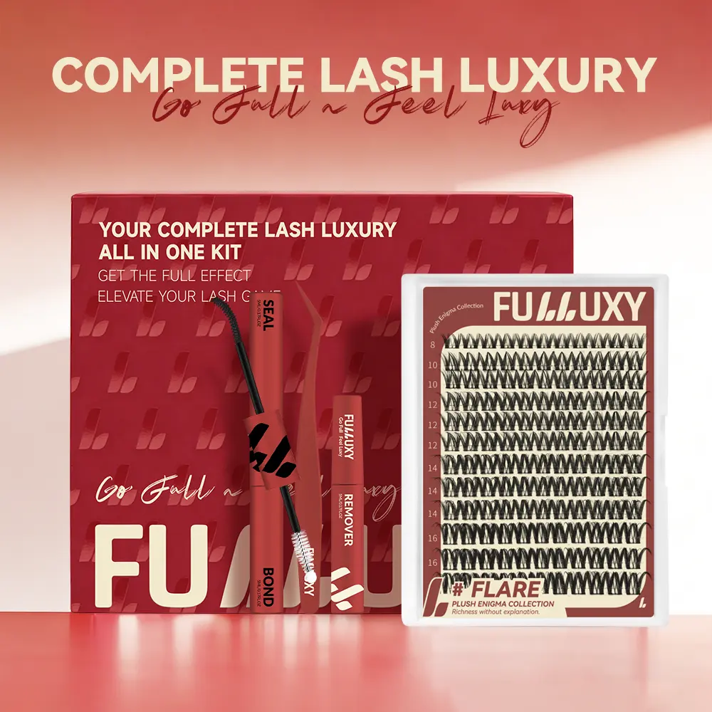 Flare | Fulluxy Plush Enigma Collection DIY False Eyelashes for Bold Dramatic Look Unstoppable You've Been Waiting For | Lashes with Ultra-Dense, Waterproof, Long-Lasting Lashes | Flora Flaunt Aurora Same Style | Beginner-Friendly DIY Lashes