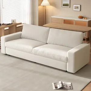 Guyii 83.4" Loveseat Sofa & Couch Modern 2-3 Seater Deep Seat Tufted Linen Sturdy Frame for Living Room Bedroom Small Spaces Spacious Cozy Extra-Wide Seating