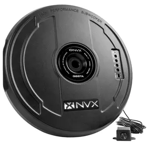 QBSTA 900W Peak (300W RMS) 11" Spare Tire Powered Subwoofer System with Remote Bass Knob