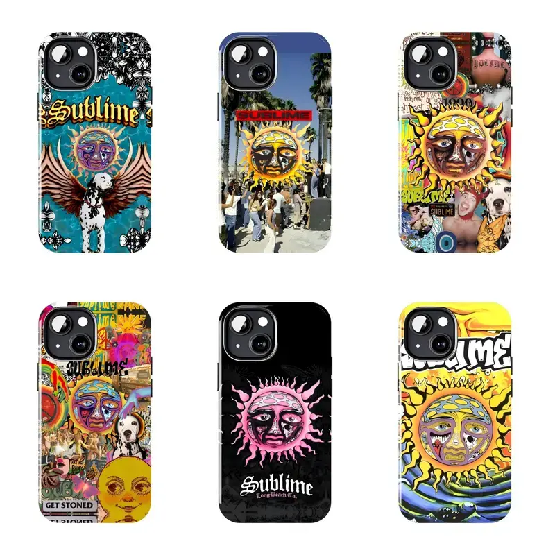 Sublime Sun Logo Psychedelic Phone Case Suitablefor iPhone17 ProMax /16/15/14/13/12/11 Plus for Samsung phones, suitable for both men and women,