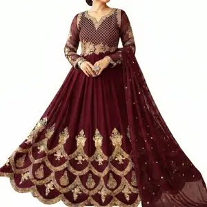 Afghani dress for Women Pakistani clothes for women2026 New Design Eid Costume Womenswear Black Embroidered Anarkali casual wear for women