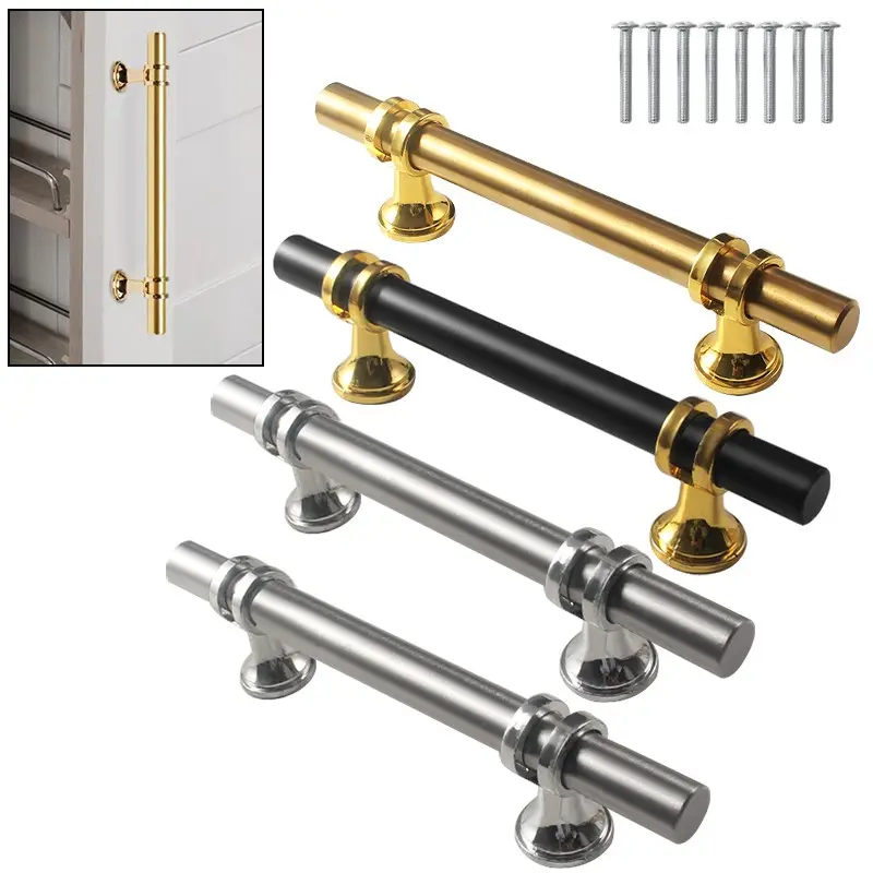 10pcs Stainless Steel Cabinet Door Handles, Nordic Modern Simple American Style, Plastic Base, Dual Hole Drawer Pulls, Door Hardware, Door Handles Interior