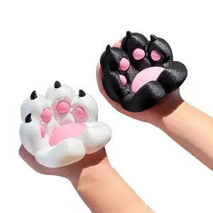 Black & Pink Cat Paw Mobile Phone Stand, Cute Desk Accessory