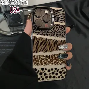 This luxurious brown leopard print Y2K phone case is compatible with iPhone 11/12/13/14/15/16/17/X/XS/XS Max/XR/7P/8P. It's the perfect holiday gift for friends, family, and yourself., Cover, Accessories, Smartphone