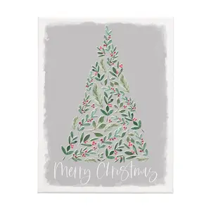 Sincere Surroundings 17" Merry Holly Tree Wrapped Canvas