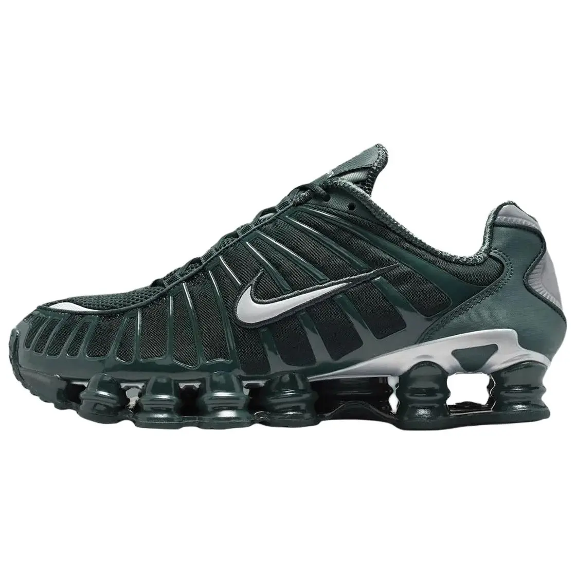 Nike Shox TL 'Seaweed Gunmetal' Mesh Sports Shoe, Men's/Women's Athletic Footwear, Performance Sneaker, Cushion, Lightweight, Casual Wear, Secure Lockdown, True Size, Mesh Upper, Bold Colors