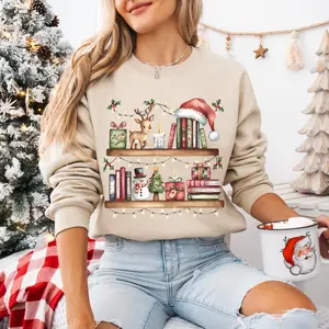 Bookish Christmas Sweatshirt, Book Lover Holiday Gift, Cozy Bookworm Christmas Sweater, Reading Sweatshirt, Librarian Gift, Teacher Xmas