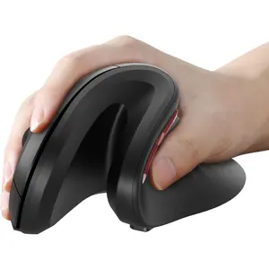 Ergonomic Vertical Mouse with Jiggler - Bluetooth + 2.4G USB Multi Device, Wireless Ergo Mice, Jiggler Mouse Mover for Laptop/PC/Notebook, Computer Mice for Windows, Mac OS (Black)