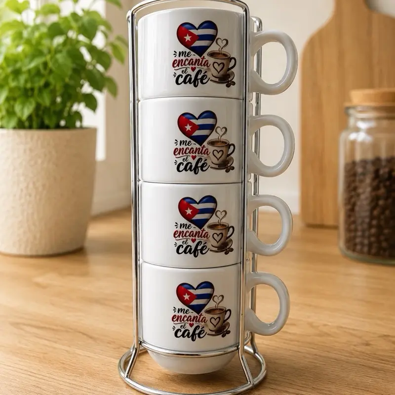 Set de tazas "Me encanta el café “
