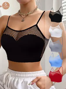5 Pieces Seamless Hollow Out Adjustable Straps Women's Bras, Breathable Suitable for Summer Wear Women's Bras bra pack Womenswear Bridal Basic Bohemian Boho Minimalist multiway braskims