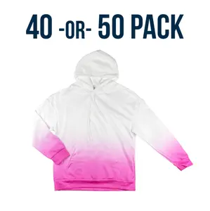 Bulk Deal: Lot of 50 Ombre Pink Sublimatable Hoodie Sweatshirts - Perfect for Customization & Resale