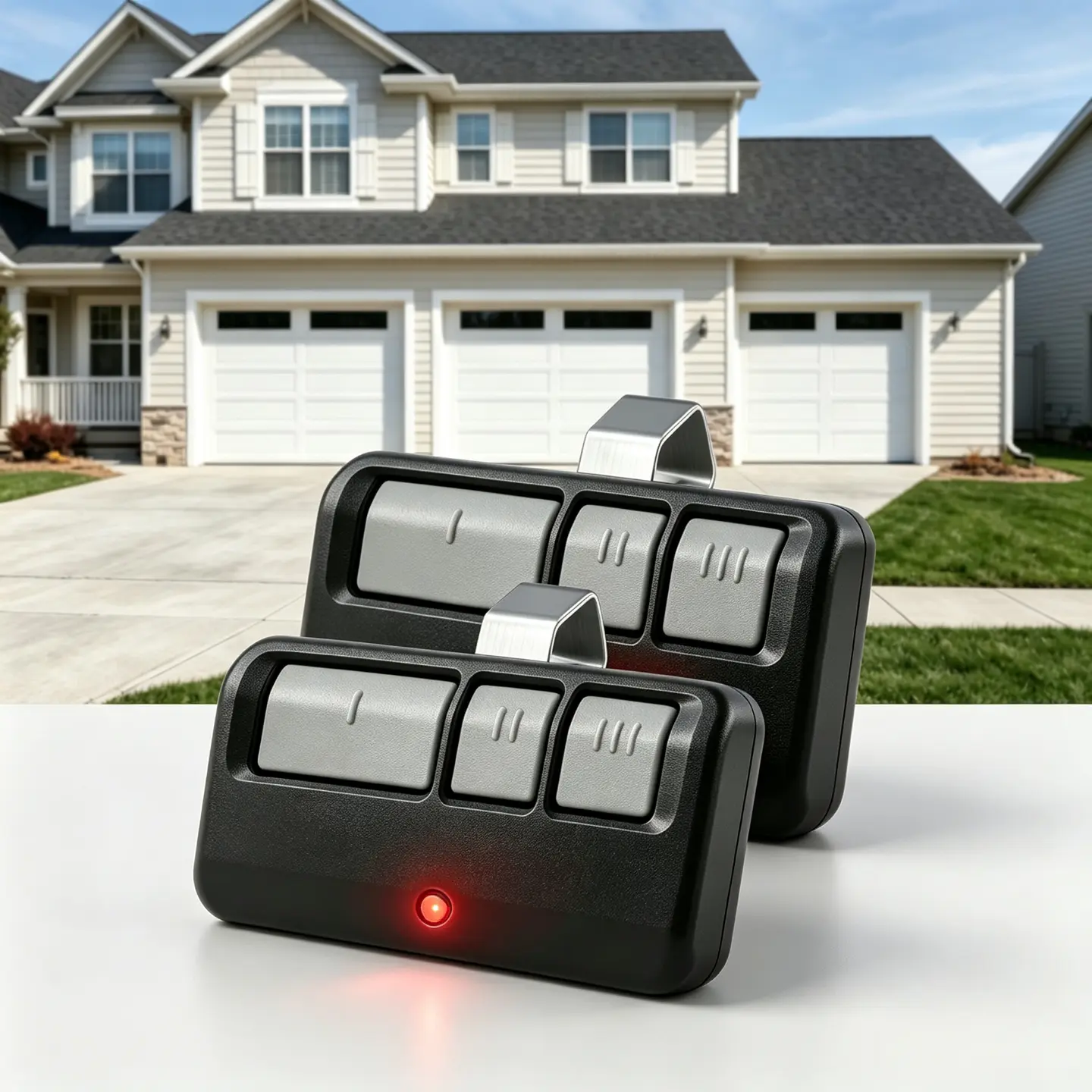 2-Pack Universal Garage Door Opener Remote Controls - Compatible with Chamberlain, LiftMaster, Craftsman, 893LM, 893Max, 971LM, Long-Range Signal, Easy Programming