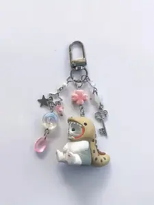 Handmade Beaded Ocean Cat Keychain Series, Handcrafted Keychain, Perfect Gift for Him Her Y2K Style, Unique Charm Accessory, Ideal Present Idea, Cute Keychain Accessory