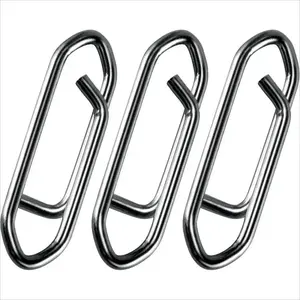 50Pcs Fishing Lure Quick Clips, 3 Sizes Stainless Steel High Strength Connector Clips, Fishing Gear for Saltwater & Freshwater Fishing