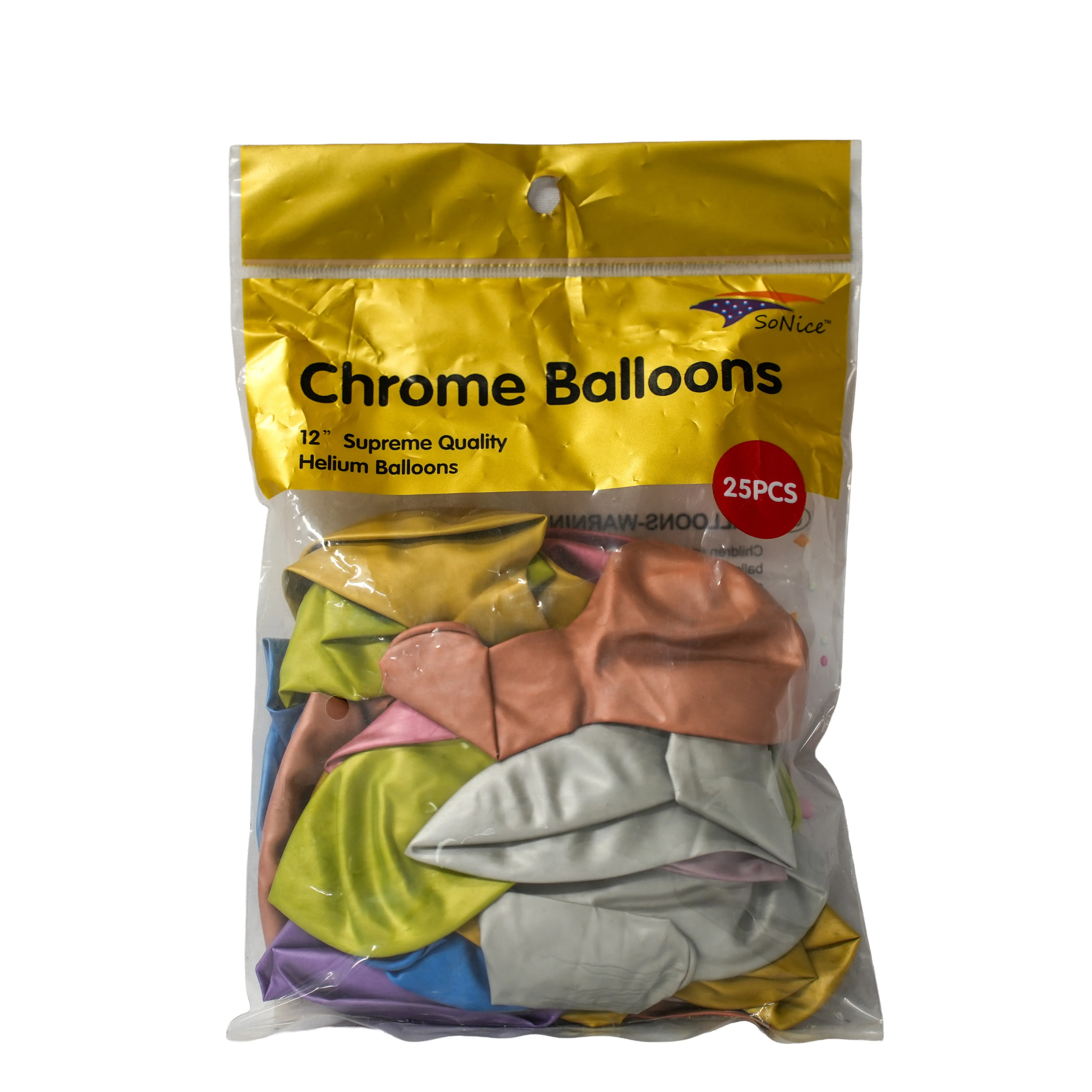 12" 25 Pcs Chrome Balloons