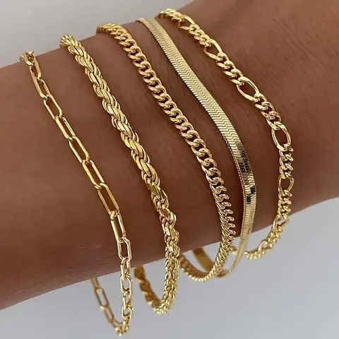 FREEKISS Bracelets For Women Jewelry Sets For Women Cute Tennis Bracelets For Fashion Cuban Link Paperclip Chain Dainty Bracelet Pack Gifts For Women Girls FallDealsForYou BlackFriday