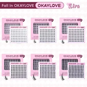 OKAYLOVE Lira Lash Clusters,One Size Eyelashes Clusters for Lira 8/ 10/ 12/ 14/ 16/ 18MM Soft Cluster Eyelash Extensions, DIY Eyelash at home Easily, Natural Makeup Girl Gifts