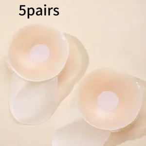 Reusable Sticky Nipple Covers for Women, 5 Pairs Reusable Adhesive Breast Shields, Comfortable & Secure Nursing Accessories