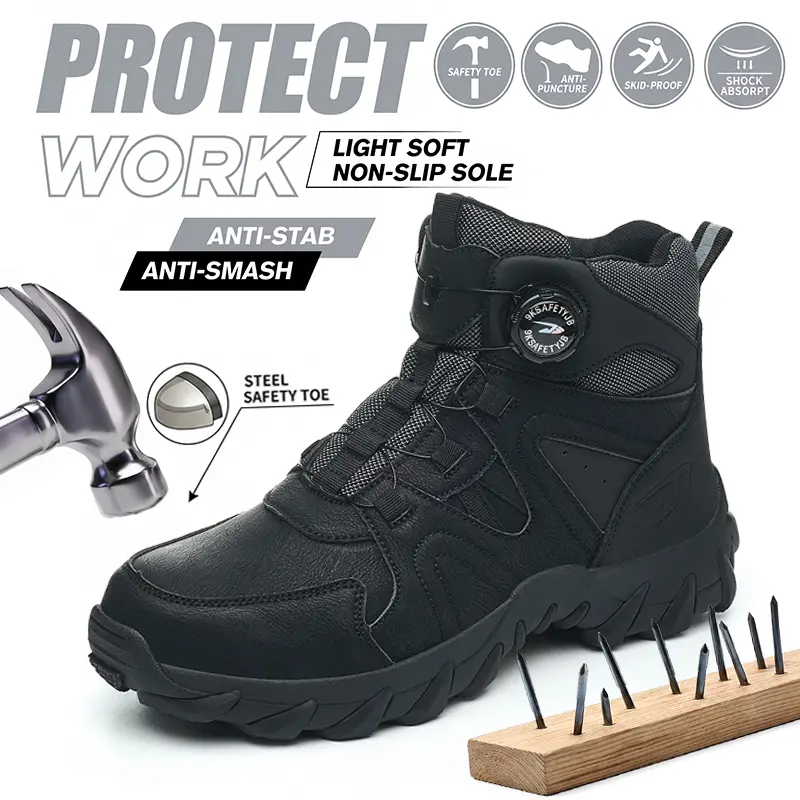 Men’s safety shoes, 2026 new model—impact-resistant, puncture-resistant, waterproof; a novel design suitable for all seasons and construction sites.