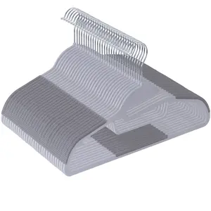 Segawe Plastic Hangers Non-Slip 50 Pack Hangers for Heavy Sweaters Winter Coats Gray Hanging Organiser Hook