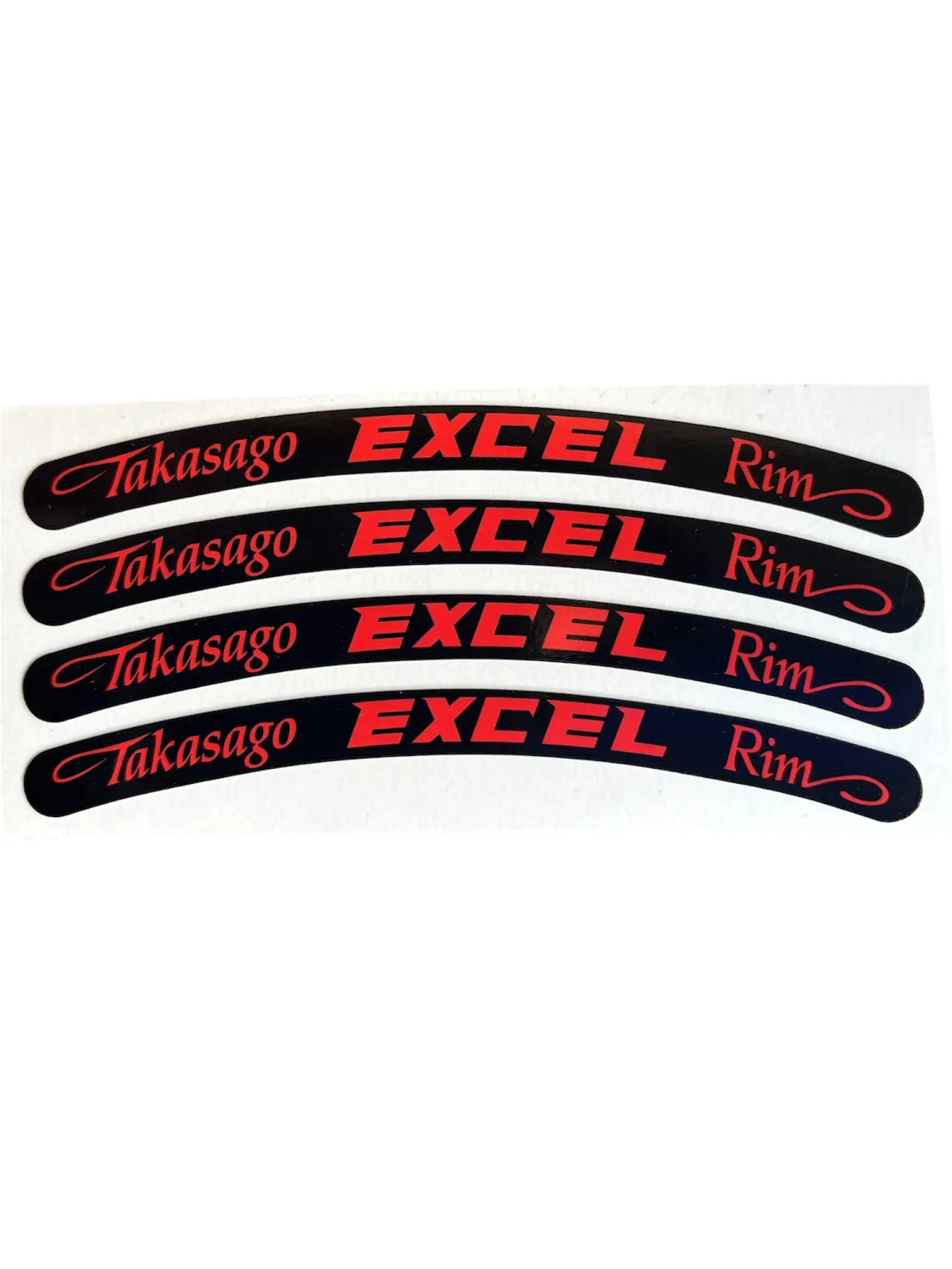 Excel 4pc Laminated Vinyl Dirt Bike Rim Sticker Decal Set, USA-Made Motorcycle Stickers, Chrome & More Color Options