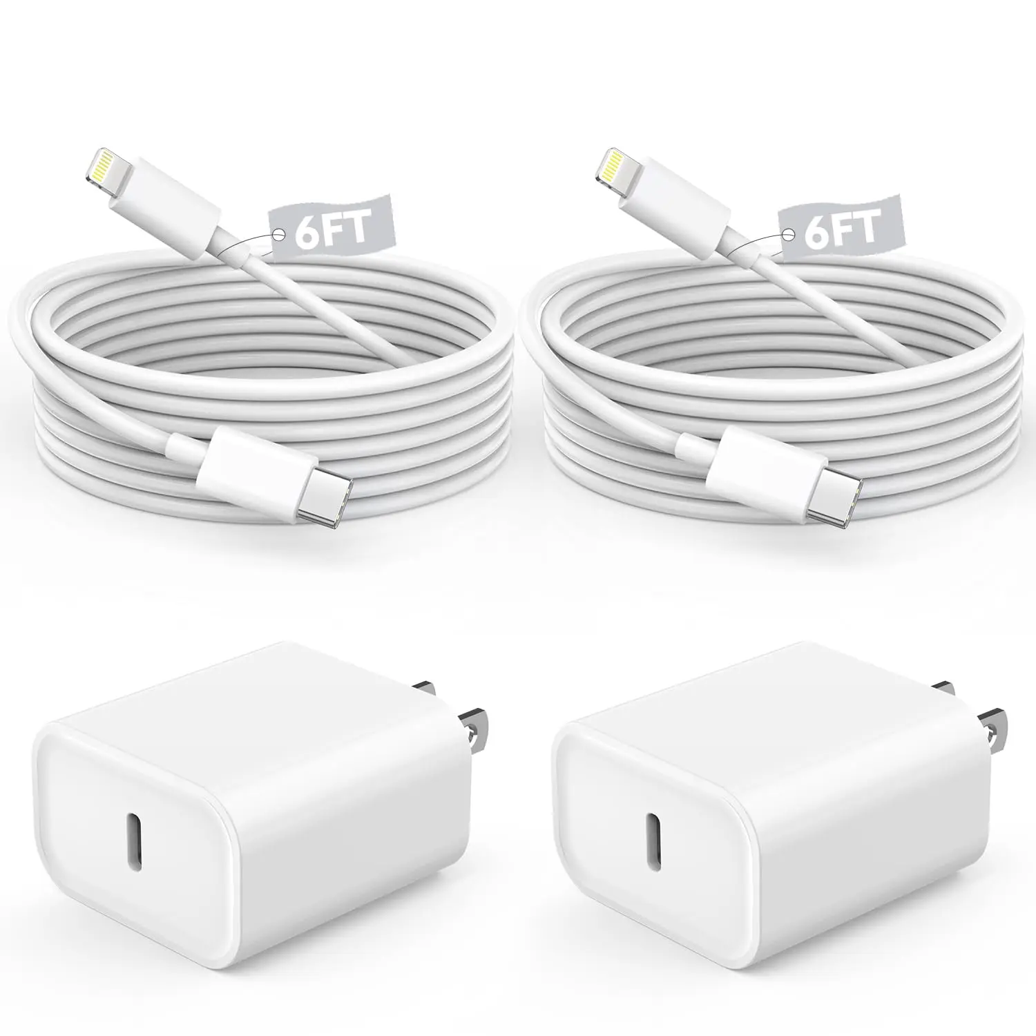 SANPRIO For iPhone 14 13 Charger,2Pack USB C Wall Charger Fast Charging with 6FT Type-C to Lightning Cable for iPhone 14/13/12/11 Pro Max Mini 8 Pad Cellphone