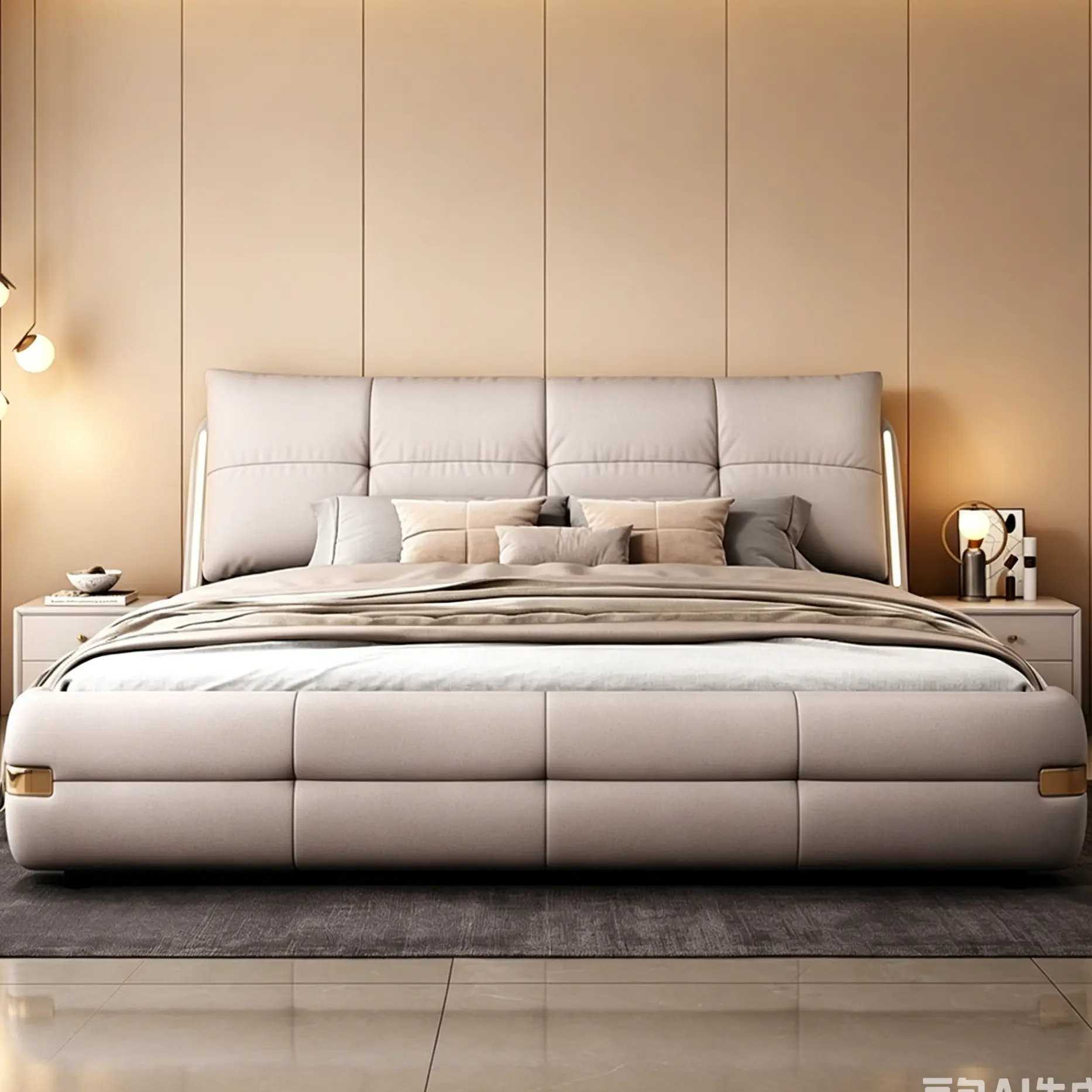 King Size Bed Frame with Storage & Headboard, Upholstered Queen or Full Size Divan Beds with Drawers & Shelves, Luxury Bed Frames- Modern Luxury Home Interior Furniture