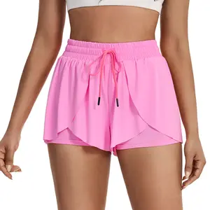 2 in 1 Flowy Athletic Shorts For Women Gym Yoga Workout Running Butterfly Tennis Sports Active Skort Skirt High Waisted With Pockets Spandex Sweat Pants Cute Lounge Clothes Summer Outfits