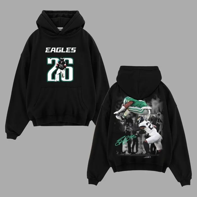 Eagles Nation Outfit Saquon Barkley 26 Game Day Cotton Shirt, SaQuads Philly Fans Outfit, Game Day Outfit, Gift For Football Fans, Football Graphic Tee [Tshirt - Sweatshirt - Hoodie]