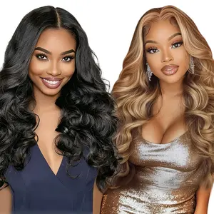 [Blend] Limited Offer: Buy 1 Get 1 Free 13x6 Lace Front Wigs | Transparent Lace, 180% Density, Human Hair Blend #SummerVibes