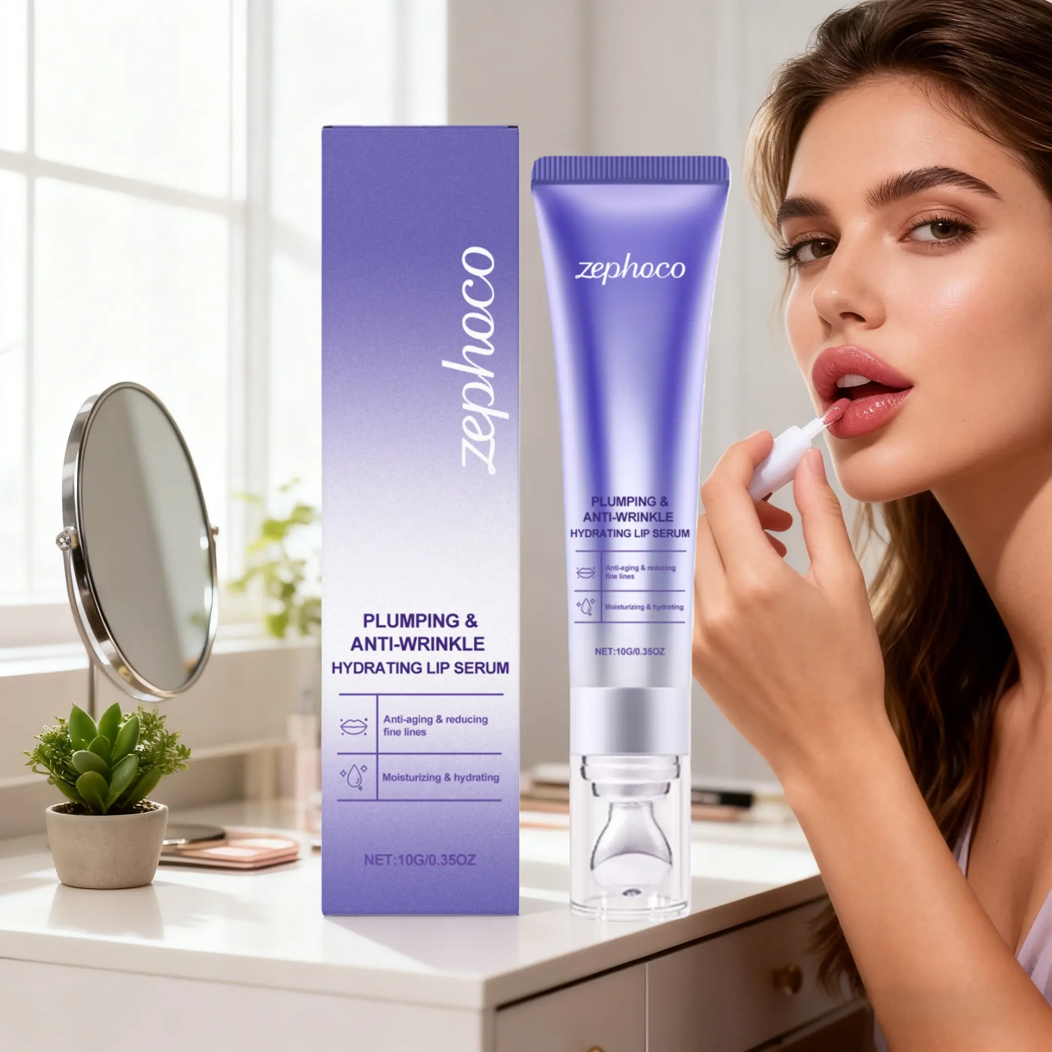 Lip Plumping Serum Hydrating Dewy Glow - Gentle Nourish for Smooth Cushion Lips lip  softening  balm
