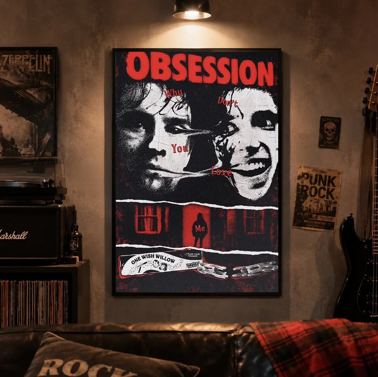 Obsession Horror Movie Poster Canvas Print, Vintage Gothic Horror Art Decor, Horror Movie Art, Horror Film Gift For Obsession, Perfect Gift For Halloween, Wall Decor For Dorm Gaming Room Bedroom