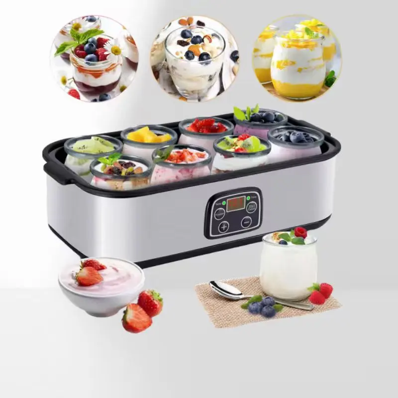 Fully automatic yogurt machine, the ultimate probiotic yogurt machine with adjustable time and temperature - make trillions of live probiotics with 8 cups of JARS - Greek yogurt machine