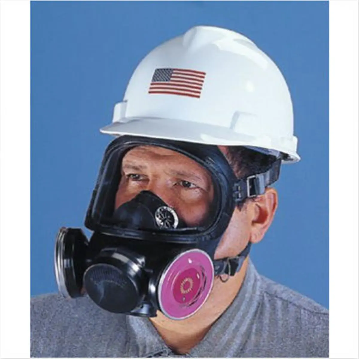 212 MAIN MSA FCPC Ultra-Twin Integrated Respirator Mask - Polycarbonate Face Cover, 5-Suspension Headstraps Safety Equipment, Roller Buckle Secure Seal, Wide Lens, Fog Resistance, Chemical-Resistant, All-Season Use