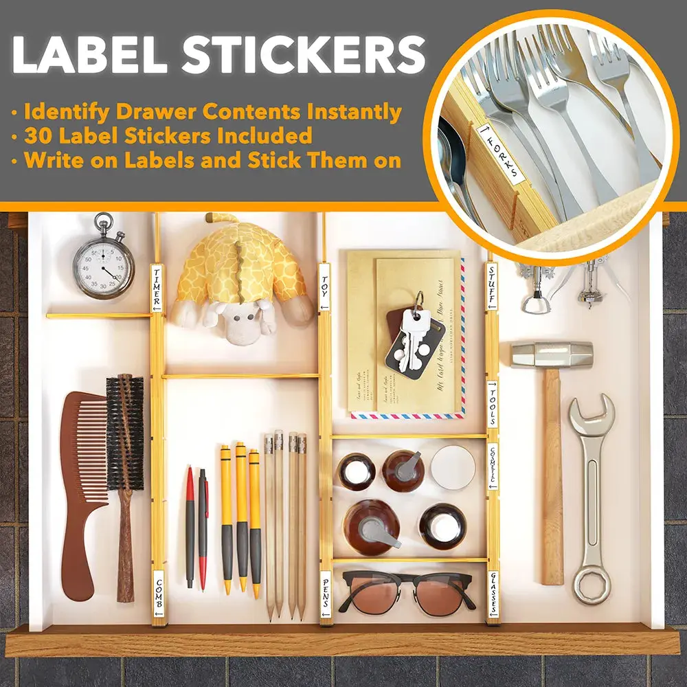 Bamboo Drawer Organizer Expandable Drawer Dividers