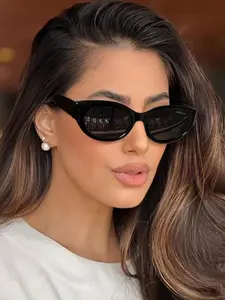 Women's Vintage Cat Eye Frame Sunglasses, Trendy Casual Full Rim Sunglasses for Everyday Use, Fashion Accessories for Outdoor Activities