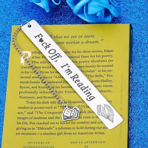 1pc Stainless Steel Lettering Book Pendant Bookmark, Fun Reading Aid, Student Bookmark Gift for Book Lovers, Teacher Appreciation Gift, Book Accessories