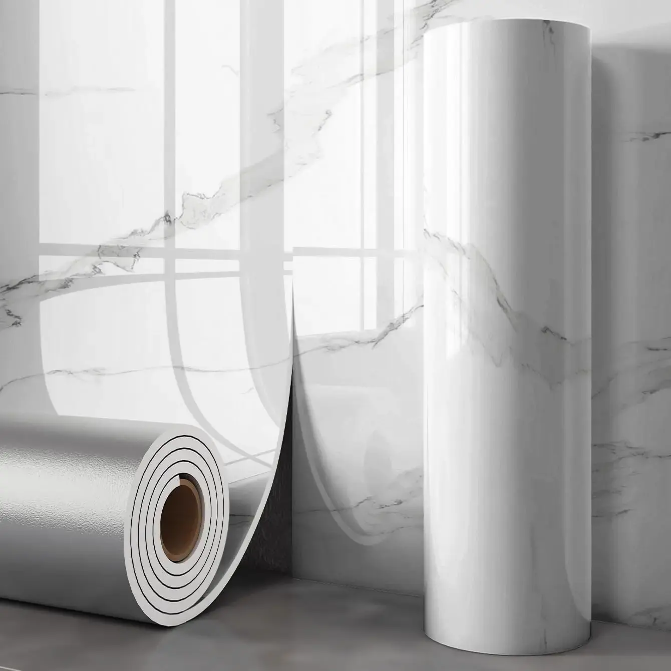 2mm Thick White Grey Black Marble Contact Paper, Waterproof Peel and Stick Wallpaper Roll for Kitchen Countertops,Bathroom,Cabinets Marble Backsplash Wallpaper  Marble Pattern Wallpaper, Peel And Stick Wallpaper Designs
