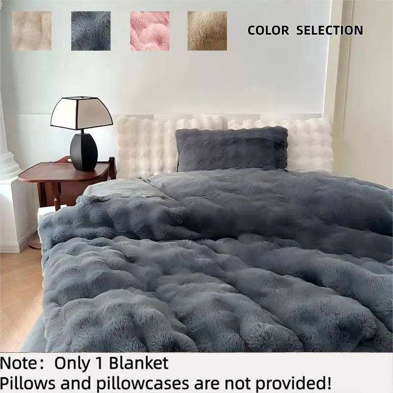 Bubble Plush Cozy Lightweight Cooling Blanket, Breathable Fluffy Bedding, Soft Skin-Friendly, No Shedding, Full Size, Ideal for Spring Summer Air-Conditioned Rooms, Soft Blanket Throw
