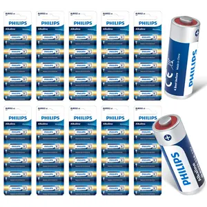 Philips 23A 12V Batteries 50-Pack, Long Lasting 12 Volt A23 Battery for Garage Doors, Key Fobs, Remotes