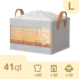 Heavy-Duty Extra Large  Clothes Storage Box for Clothes Tools Bulky Items，Foldable Clothes Storage Organizer, Multipurpose Storage Bag for Bedroom, Dormitory & Home,Quality Space-Savers - Convenience【Summervibes】
