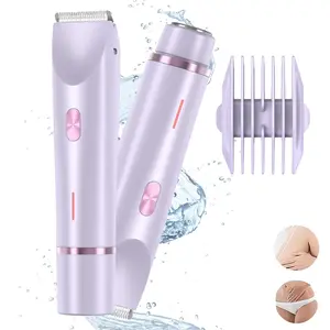 bogoeooa Bikini Trimmer for Women, Dual-Head Waterproof Wet and Dry Dual-use, Rechargeable, Portable, IPX7 Waterproof, Summer Gift, mothersdaygift