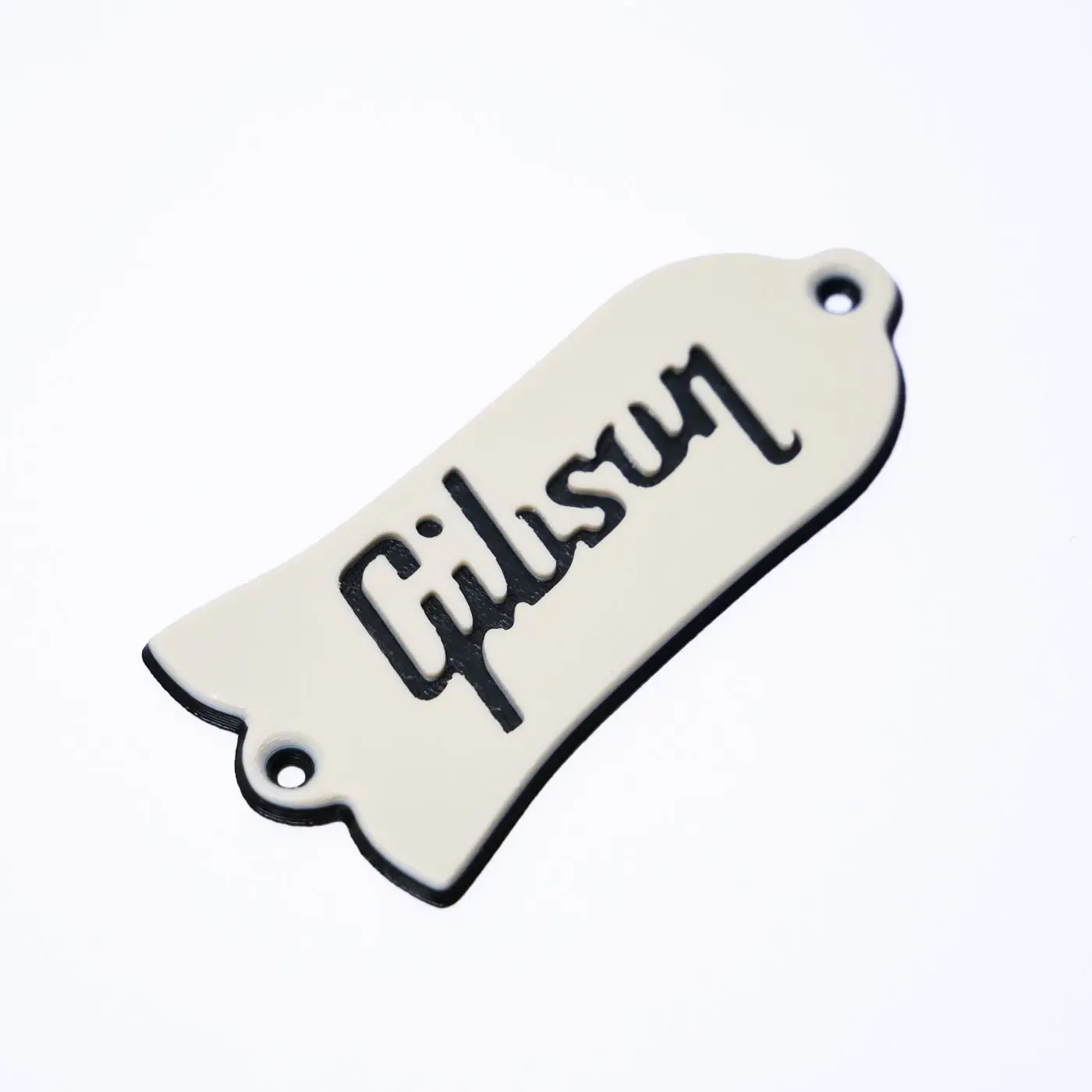 Custom Gibson Les Paul Truss Rod Cover - Gibson Logo (Cream & Black)