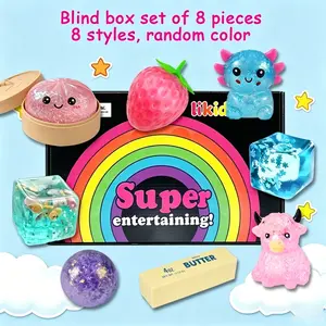 8-Piece Set Mystery Squishy Box, Blind Box Malt Sugar Stress Relief Fidget Toys, Sensory Bundle, Creative Slow-Return Squishy, Party Gift, 8 Different Styles